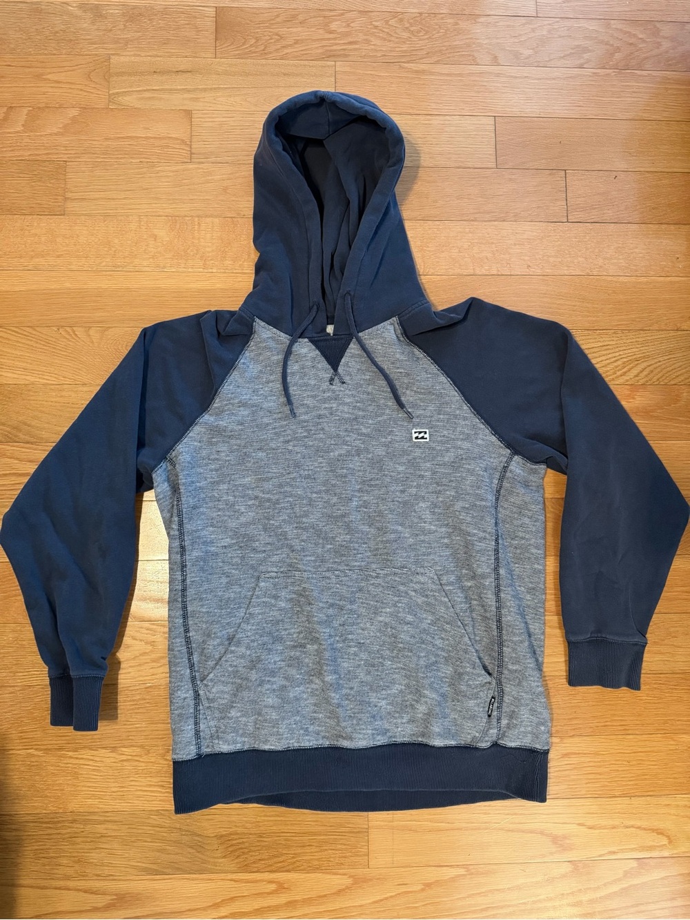 Billabong Men's Navy and Heather Gray Pullover Hoodie